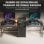 Homcom Mesa Gaming Doble Escritorio Extralargo De 244 Cm Negro