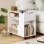 Homcom Mueble Para Impresora Con Ruedas Compartimentos 70x36x60 Cm Blanco