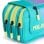 Estuche Portatodo Triple Milan Sunset Turquesa con 4 Cremalleras