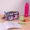 Estuche Portatodo Triple Milan Aliens 2 Rosa y Lila