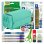 Astuccio Triplo Officebox Turquesa con Materiale Scolastico Incluso