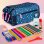 Estuche Portatodo Triple Grafoplás Diseño Bits and Bobs 23 x 10 x 10 cm con bolsillos extra