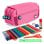 Estuche Triple ColePack BitsBobs con Material Escolar Incluido Rosa