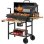 Outsunny Barbacoa De Carbón Portátil Con Asador Eléctrico Estantes Plegables