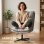 Homcom Butaca De Salón Giratorio 360° Altura Ajustable Asiento Ancho Gris Claro
