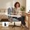 Homcom Butaca De Salón Giratorio 360° Altura Ajustable Asiento Ancho Gris Claro