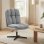 Homcom Butaca De Salón Giratorio 360° Altura Ajustable Asiento Ancho Gris Claro