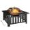 Outsunny Brasero Exterior De Acero Cuadrado Con Atizador 67x67x47 Cm Negro