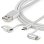 Cable USB 3 en 1 StarTech Trenzado 1 m USB-A a Lightning USB-C Micro-USB Plata