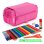 Estuche Triple de 3 Cremalleras Officebox Colepack Eco Material Escolar Incluido Fuscia