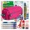 Estuche Escolar Triple Grafoplás BitsBobs con 40 Utensilios Incluidos Magenta