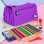 Estuche Escolar Grafoplás Bits and Bobs Cuádruple Violeta Expandible