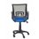 Bürostuhl Piqueras y Crespo 312AZ ergonomisch mit Netzrückenlehne und blauer Sitzfläche