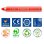 Staedtler Noris Junior - Lot de 6 crayons de couleur 3 en 1 extra-épais avec taille-crayon offert