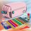 Estuche escolar triple Grafoplás BitsBobs con material incluido Rosa Soft