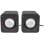 Colunas Techly com fio 3W USB e jack 3,5 mm pretas