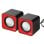 Altavoces Audiocore 2 vías Alámbricos 3W Gris y Rojo con USB y jack 3,5 mm