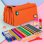 Estuche Portatodo Cuádruple Grafoplás Bits and Bobs Naranja