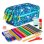 Estuche Escolar Triple ColePack Design Grafoplás Blue Garden con 40 Utensilios