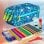 Estuche Escolar Triple ColePack Design Grafoplás Blue Garden con 40 Utensilios
