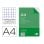 Rimpiazzo A4 100 fogli 60g/m2 quadrettato 8mm con margini 4 perforazioni Liderpapel
