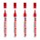 Marcatore Permanente Edding 3000 Set di 4 Punta Tonda 1.5-3 mm Rosso