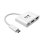 Adaptador USB-C a HDMI con Puerto USB-A y Carga PD, Blanco