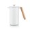 Máquina de café francesa Bodum Douro Porcelana branca 1 L com pega em madeira clara