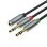 Cable de Audio Unitek Y-C957ABK 3,5mm Hembra a 2x3,5mm Macho 0,2m Negro/Gris