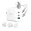 Carregador de viagem 3 portas GaN 65 W j5create com enchufes CA intermutáveis e cabo USB-C