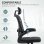 Homcom Pack Oficina Con Silla De Malla Negra Y Alfombra Protectora 90x120 Cm