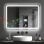 Homcom Espejo Baño Led 70x50 Cm Bluetooth Reloj Digital Antivaho