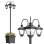 Farola Solar Outsunny B30-070V00BK 3 Cabeças Macetero Preto IP44