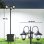 Farola Solar Outsunny B30-070V00BK 3 Cabeças Macetero Preto IP44