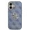 Funda für Handy Guess Polipiel Blau Gold 4G Logo für iPhone 17