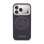 Custodia per smartphone Guess Effetto Pelle Blu Logo Elegante per iPhone 17 Pro Max