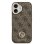 Funda para móvel Guess 4G Strass Polipele Castanha MagSafe para iPhone 17
