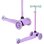 Patinete infantil Boldcube 3 ruedas 30 kg altura regulable lila