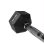 Mancuerna de peso fijo HMS Fitness HEX PRO 12 kg, acero inoxidable y caucho, negro