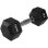 Mancuerna HMS Fitness HEX PRO 8 kg de peso fijo en acero y caucho negro