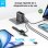 Cargador Anker 140W, Carga Rápida, Qi Pantalla inteligente, 3 USB-C, 1 USB-A, Touch control, Gris