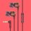 Auriculares The House Of Marley Smile Jamaica con cable, micrófono y control digital, rojo y madera