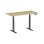 Kimex Escritorio Motorizado Sentado De Pie, 150 X 75 Cm, Tablero Madera Clara Rústica/base Negra