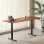 Mesa Kimex 150-2618K3W Motorizada 180x75 cm Nogueira Bordas Arredondadas Base Preta