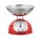 Báscula De Cocina Retro Klack Con Cuenco De Acero Inoxidable 1.8l, Capacidad 5kg, Mecánica De Alta Precisión Y Diseño Vintage Atemporal - Rojo
