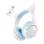 Casque ONIKUMA GT838 sans fil Bluetooth gaming avec micro et éclairage RGB blanc bleu