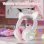 Auriculares ONIKUMA GT838 sem fios Bluetooth gaming com microfone e RGB rosa e branco