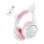 Auriculares ONIKUMA GT838 sem fios Bluetooth gaming com microfone e RGB rosa e branco