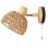 Lampada a Muro Autrucker in Rattano con Interruttore a Catena e Angolo 180° E27