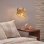 Lampada a Muro Autrucker in Rattano con Interruttore a Catena e Angolo 180° E27